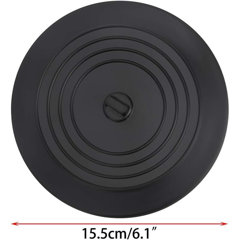 2 Pack Universal Silicone Rubber Drain Stopper, for Kitchen Sink, Bathroom Sink black, 15cm V1237-ZY-528-213