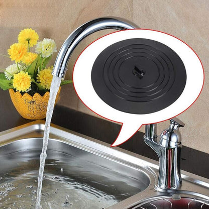 2 Pack Universal Silicone Rubber Drain Stopper, for Kitchen Sink, Bathroom Sink black, 15cm V1237-ZY-528-213