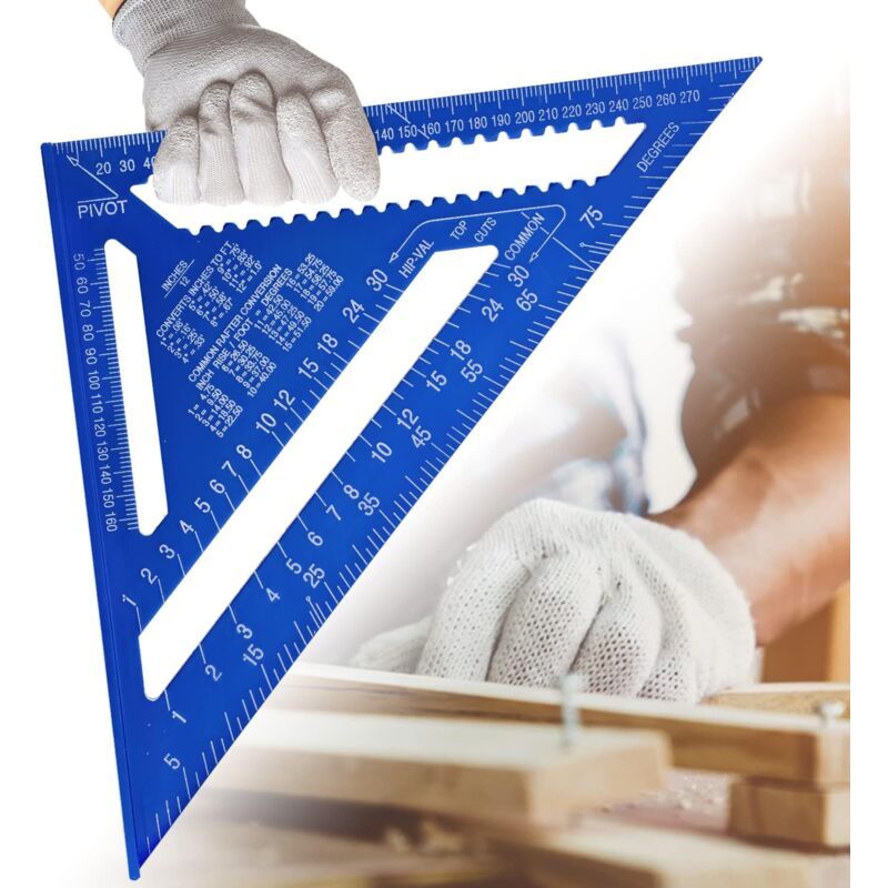 Multi Function Carpenter Square Metal Aluminum Ruler Protractor Guide, 180mm V1237-ZY-528-220
