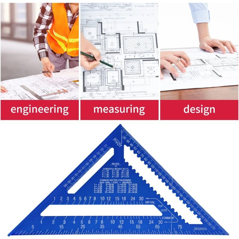 Multi Function Carpenter Square Metal Aluminum Ruler Protractor Guide, 180mm V1237-ZY-528-220