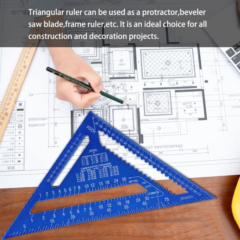 Multi Function Carpenter Square Metal Aluminum Ruler Protractor Guide, 180mm V1237-ZY-528-220