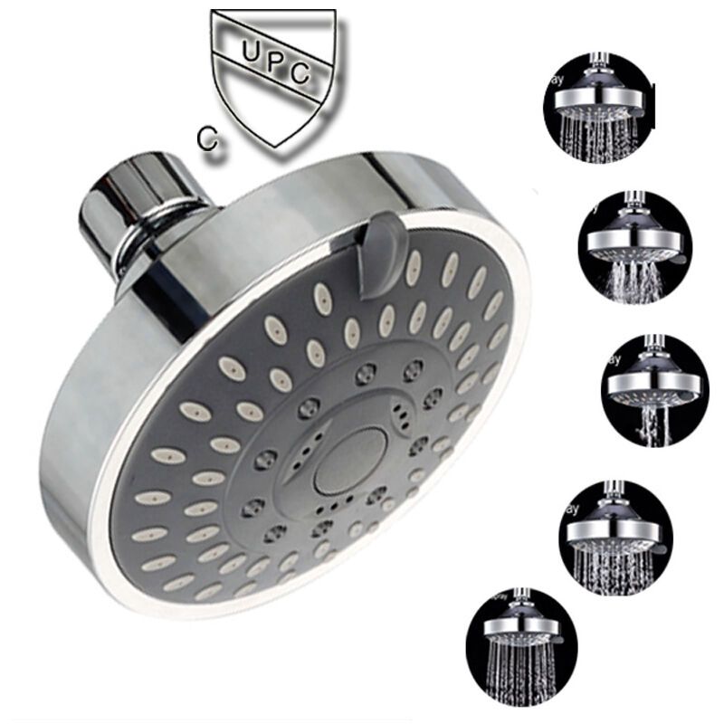 Adjustable Chrome Shower Head, Steel Round Rain Shower Head Mirror Face Shower Head V1237-ZY-528-221