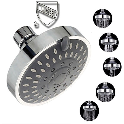 Adjustable Chrome Shower Head, Steel Round Rain Shower Head Mirror Face Shower Head V1237-ZY-528-221