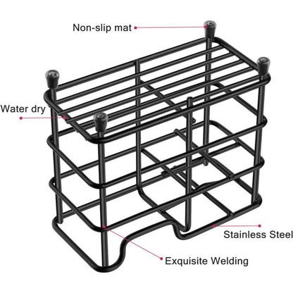 Toothbrush Holder, Small Stainless Steel Toothpaste Holder, Bathroom Accessories Organizer, Black V1237-ZY-528-228