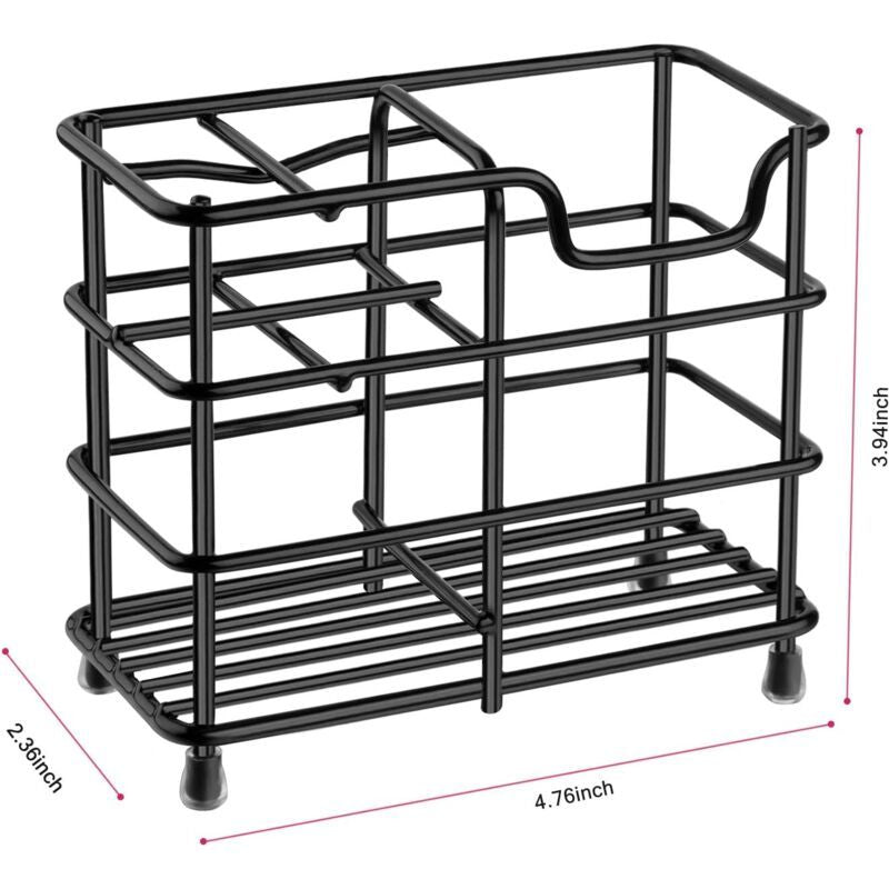 Toothbrush Holder, Small Stainless Steel Toothpaste Holder, Bathroom Accessories Organizer, Black V1237-ZY-528-228