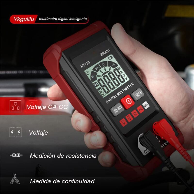 Digital Multimeter, 4000 Counts Multifunction Voltmeter, AC and DC Voltage Measurement, Resistance, V1237-ZY-528-230