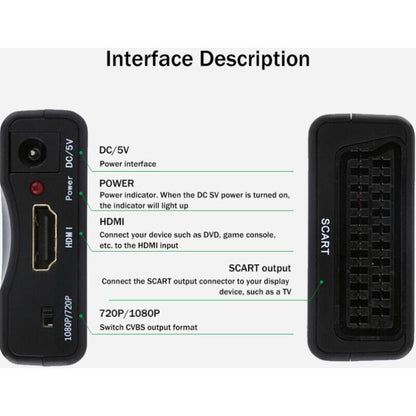 SCART to HDMI Converter 1080P 60Hz Analog to Digital Audio Video Adapter V1237-ZY-528-243