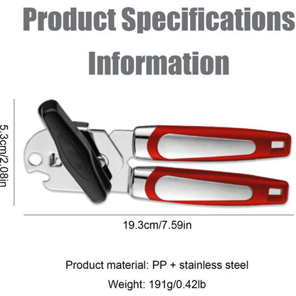 Kitchen Storage Accessory, Kitchen Manual Can Opener Handheld Can Opener with Smooth Edge Stainless Steel V1237-ZY-528-244