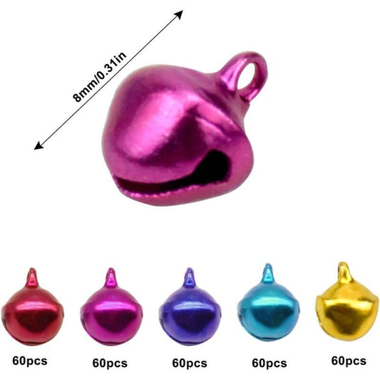 300 Pieces Small Jingle Bells, Metal Jingle Bells, Multicolored Bells, Christmas Bells, Dog and Cat Bells for V1237-ZY-528-245