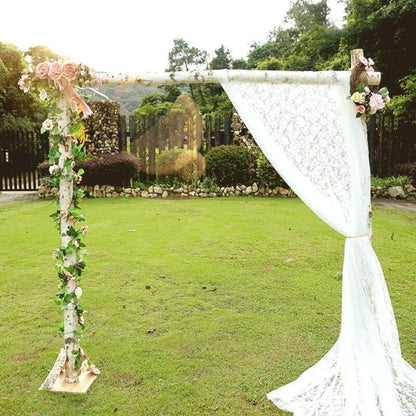 Rectangular Lace Tablecloth White, 150 x 300cm V1237-ZY-528-246