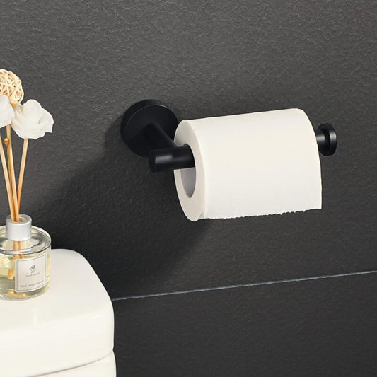 Wall Mounted Toilet Paper Holder Polished Finish 304 Stainless Steel Toilet Paper Holder, Black V1237-ZY-528-249