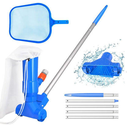 Robot Pool Swimming Pool Maintenance Kit with Vacuum and Pool Skimmer, 5 Handle Handles, Leaf Bag Portable V1237-ZY-528-252
