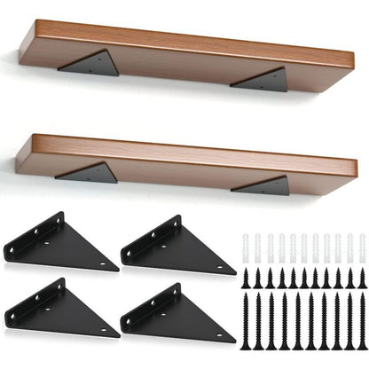 4 Pack Triangle Shelf Brackets, 5.5 Inch Iron Floating Shelf Brackets, Wall Mounted Metal Shelf Brackets for V1237-ZY-528-257