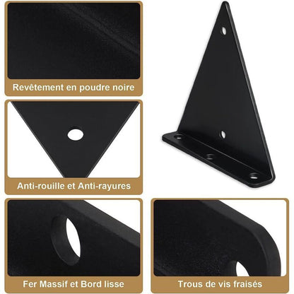 4 Pack Triangle Shelf Brackets, 5.5 Inch Iron Floating Shelf Brackets, Wall Mounted Metal Shelf Brackets for V1237-ZY-528-257