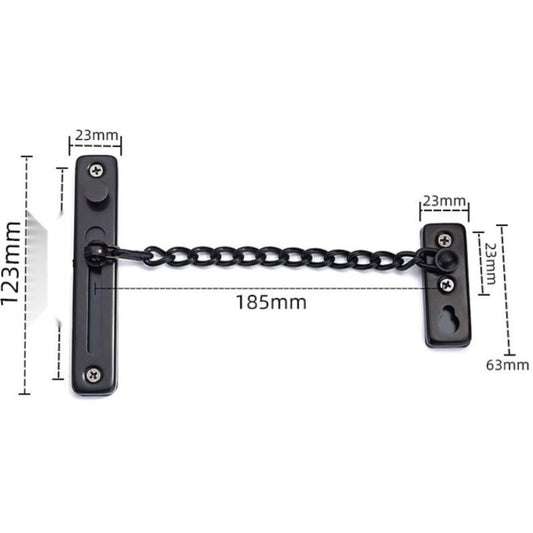 Door Chains, Anti Theft Door Chain Lock, Stainless Steel Door Security Chain Door Latch Lock Home Hotel, Black V1237-ZY-528-258