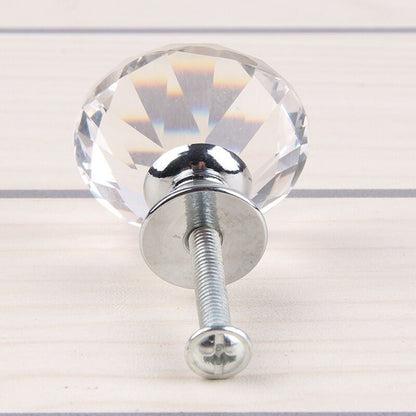 10 Pieces Glass Cupboard Knobs Crystal Diamond Shape Pull Handle for Drawers Dresser Wardrobe Kitchen V1237-ZY-528-262
