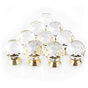 10 Pack Handle Door Knob Diameter Crystal Gold, Cabinet Knobs Mant Round Glass Knobs Decoration for Furniture V1237-ZY-528-263