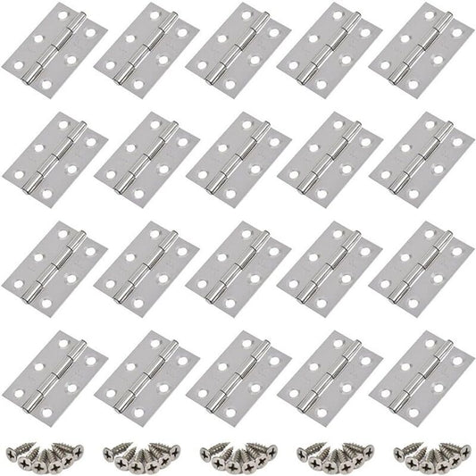 20 Pieces Hinges Stainless Steel Hinges, Door Hinge, Flat Folding Hinge Holes, Cabinet Drawer Hinge, Window V1237-ZY-528-266