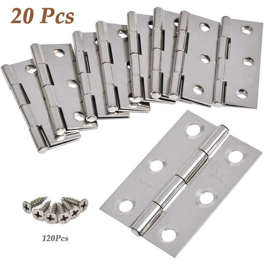 20 Pieces Hinges Stainless Steel Hinges, Door Hinge, Flat Folding Hinge Holes, Cabinet Drawer Hinge, Window V1237-ZY-528-266