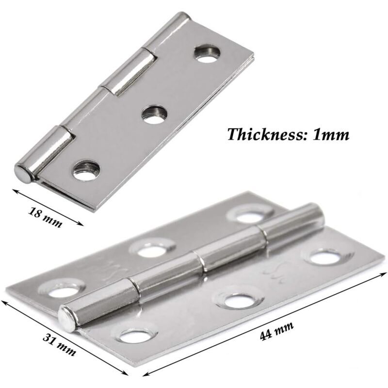 20 Pieces Hinges Stainless Steel Hinges, Door Hinge, Flat Folding Hinge Holes, Cabinet Drawer Hinge, Window V1237-ZY-528-266