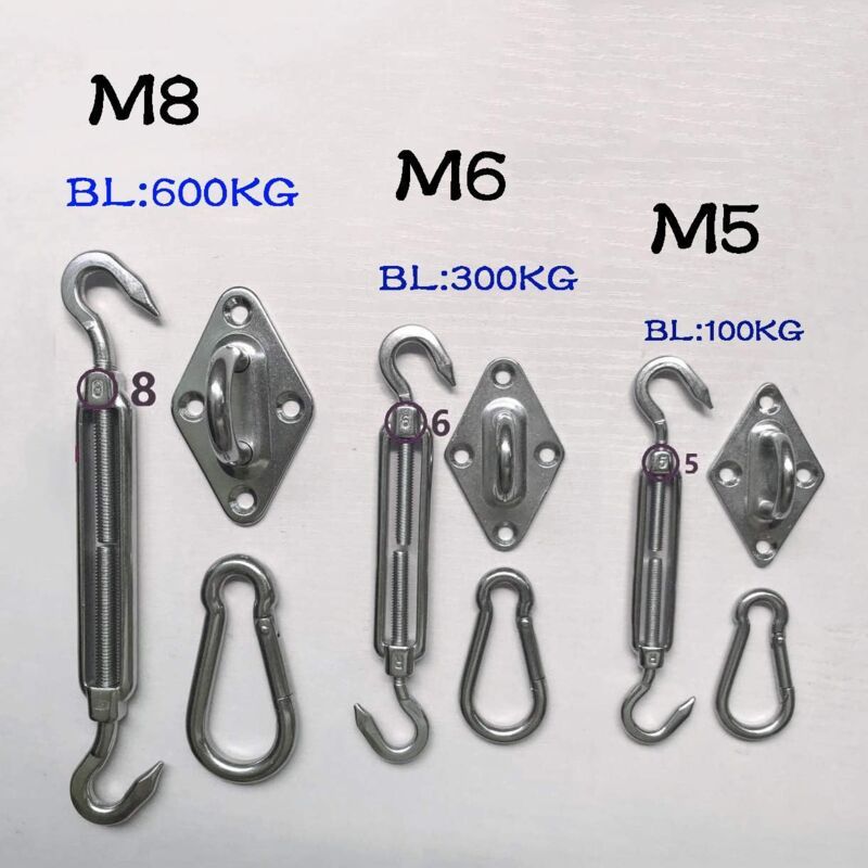 Triangular, Square and Rectangle Shade Sail Fixing Kit 304 Stainless Steel Shade Cloth Fixing Accessories V1237-ZY-528-269