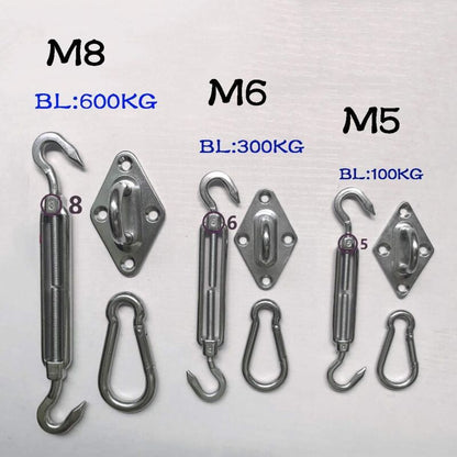 Triangular, Square and Rectangle Shade Sail Fixing Kit 304 Stainless Steel Shade Cloth Fixing Accessories V1237-ZY-528-269