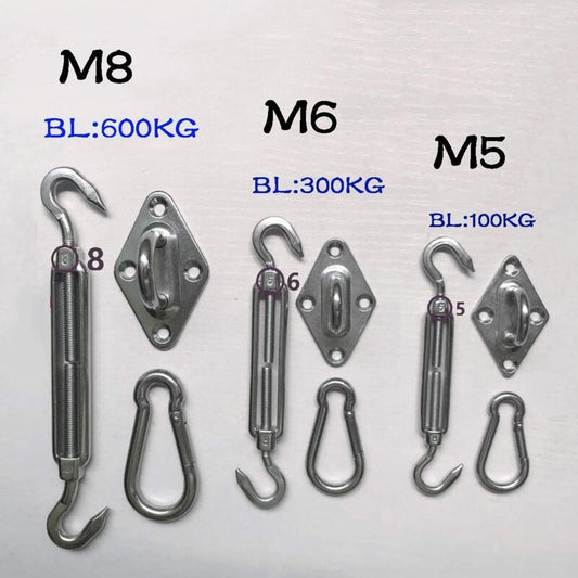 Triangular, Square and Rectangle Shade Sail Fixing Kit 304 Stainless Steel Shade Cloth Fixing Accessories V1237-ZY-528-269