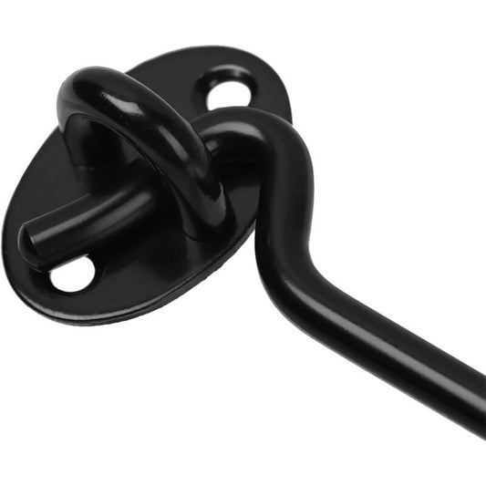 2 Pieces Cabin Hook Eye Door Latch Stainless Steel with 3 Inch Screws for Shed Door Garage Doors Black V1237-ZY-528-274