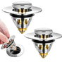 2 Pieces Universal Pop Up Sink Drain, Anti Blocked Drain Filter, Stainless Steel and Pure Copper Bathtub V1237-ZY-528-279