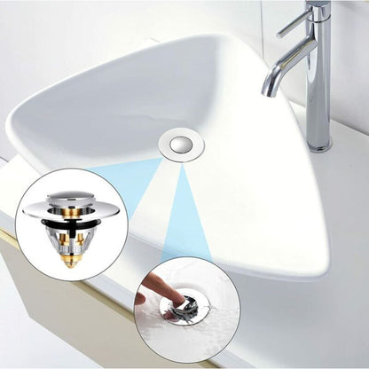 2 Pieces Universal Pop Up Sink Drain, Anti Blocked Drain Filter, Stainless Steel and Pure Copper Bathtub V1237-ZY-528-279