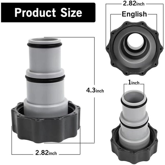 A Adapter Compatible with Intex Swimming Pool Pumps with Screw In Female Thread V1237-ZY-528-300