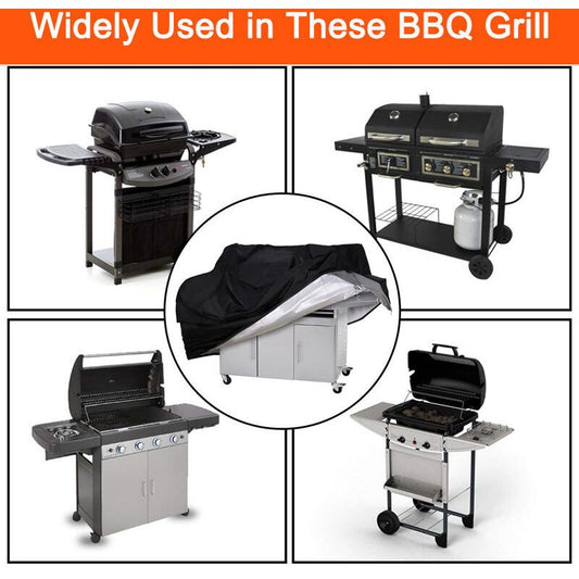Barbecue Cover 210D Waterproof Oxford Gas Grill Cover Compatible with Weber Holland Jennair, Black, 145 x 61 V1237-ZY-528-301