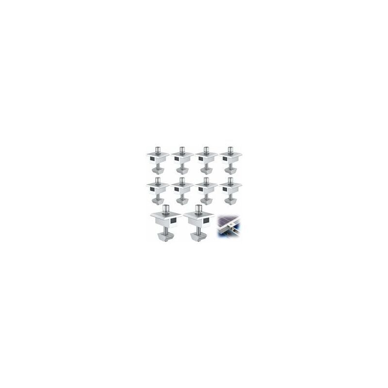 10 Pieces Aluminum Solar Panel Bracket T Shaped Center Terminals for 30mm Framed Panels V1237-ZY-528-308