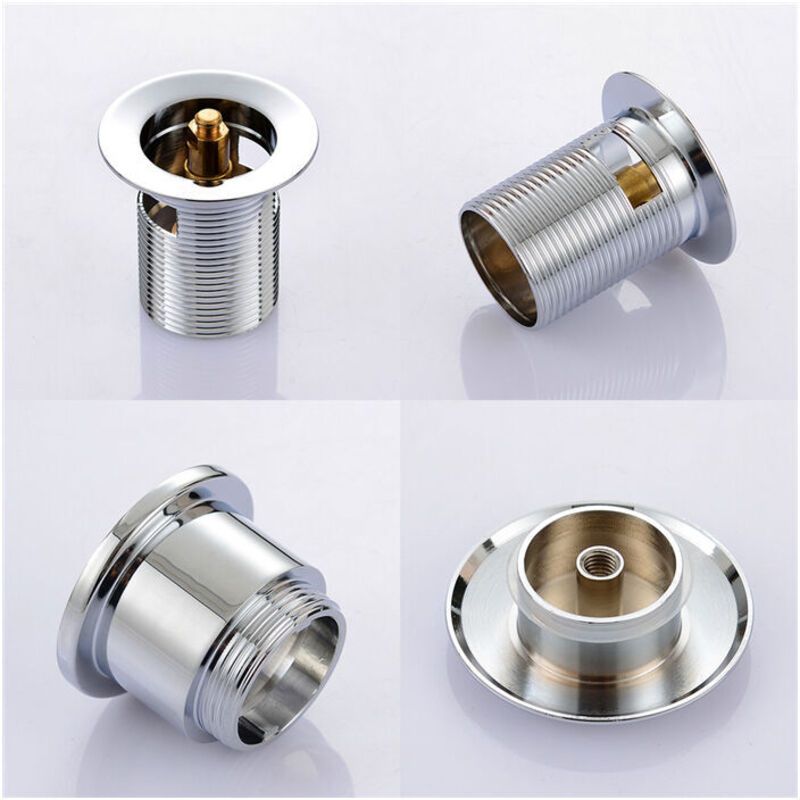 Chrome Copper Pop Up Sink Drain with Universal Automatic Overflow Large Drainage V1237-ZY-528-312