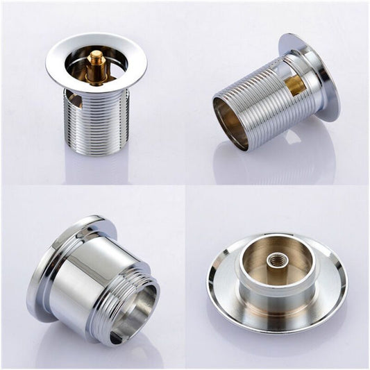 Chrome Copper Pop Up Sink Drain with Universal Automatic Overflow Large Drainage V1237-ZY-528-312