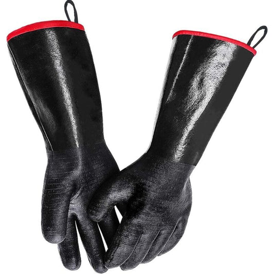 BBQ Gloves Waterproof Heat Resistant Turkey Fryer Cooking Gloves with Non Slip Textured Handle, 18 Inch V1237-ZY-528-313