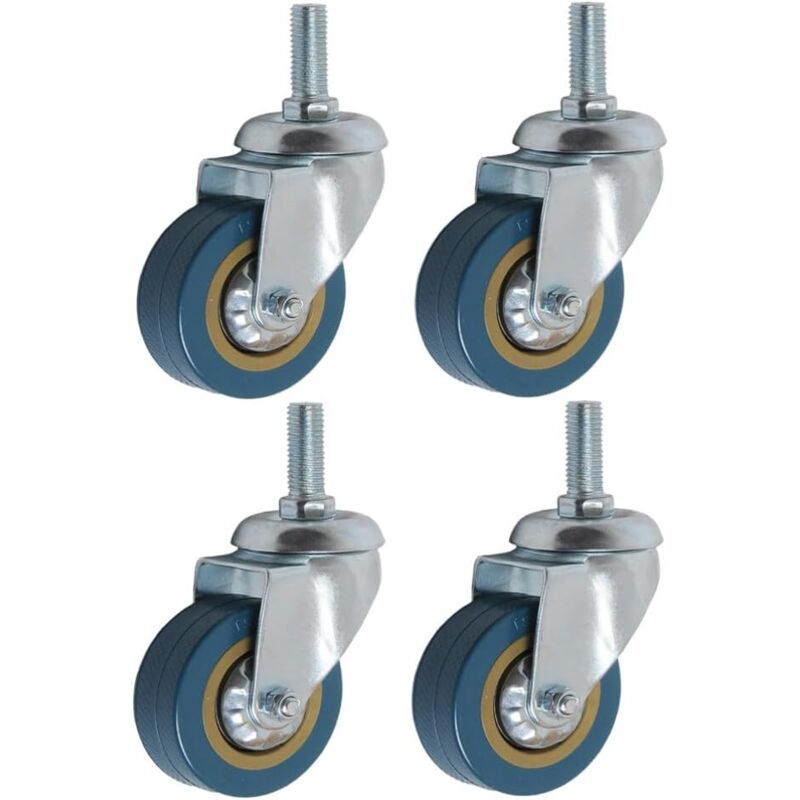4 Pack 360 Furniture Casters M10 Heavy Duty Swivel Caster, 75mm V1237-ZY-528-316