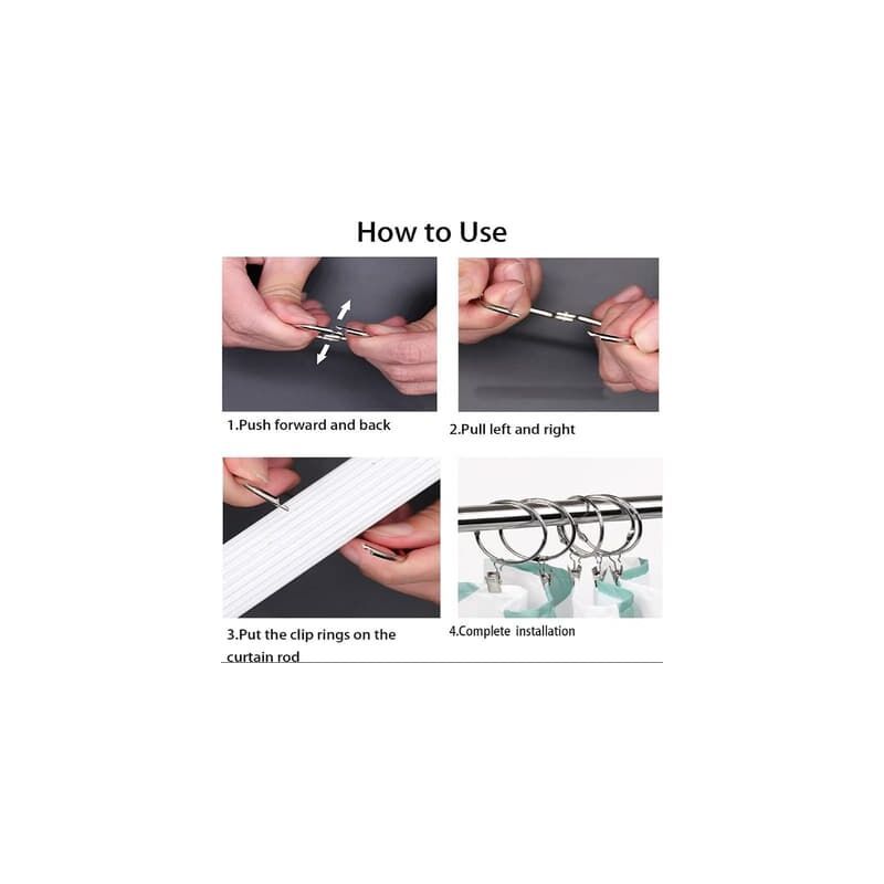 30 Pieces Curtain, Curtain Rings with Clips, Strong Drapery Clips, Hooks on Tension Rod Holder V1237-ZY-528-317