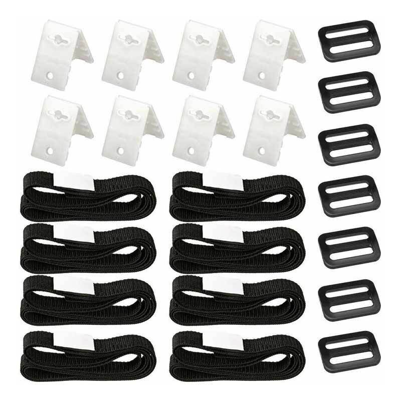 8 Pack Swimming Pool Solar Cover Fixing Kit, Nylon Adhesive Straps Fixing Plates Buckles for Solar Cover V1237-ZY-528-318