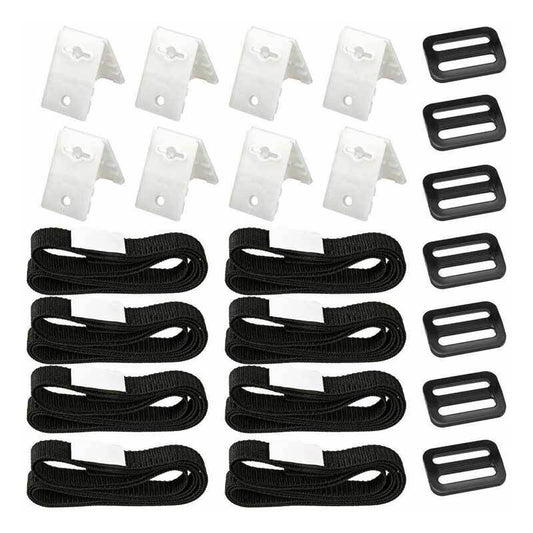 8 Pack Swimming Pool Solar Cover Fixing Kit, Nylon Adhesive Straps Fixing Plates Buckles for Solar Cover V1237-ZY-528-318