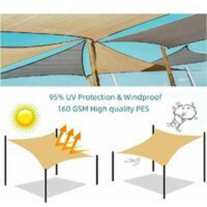 Shade Sail Rectangular Shade Sail, Waterproof and Resistant Solar Shade Cloth, for Patio Garden Terrace, V1237-ZY-528-321