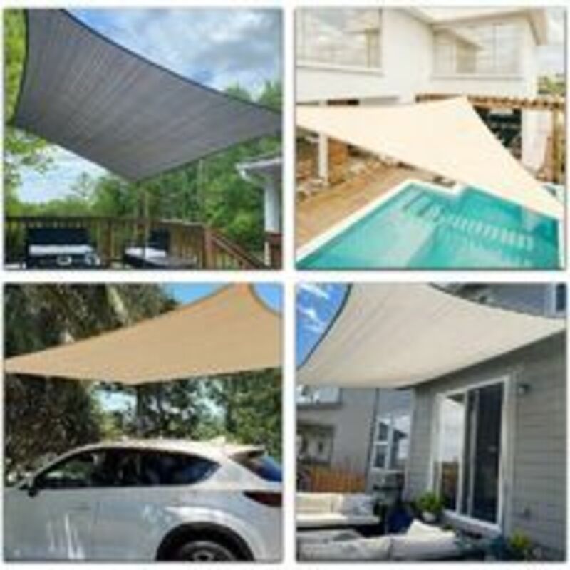 Shade Sail Rectangular Shade Sail, Waterproof and Resistant Solar Shade Cloth, for Patio Garden Terrace, V1237-ZY-528-321
