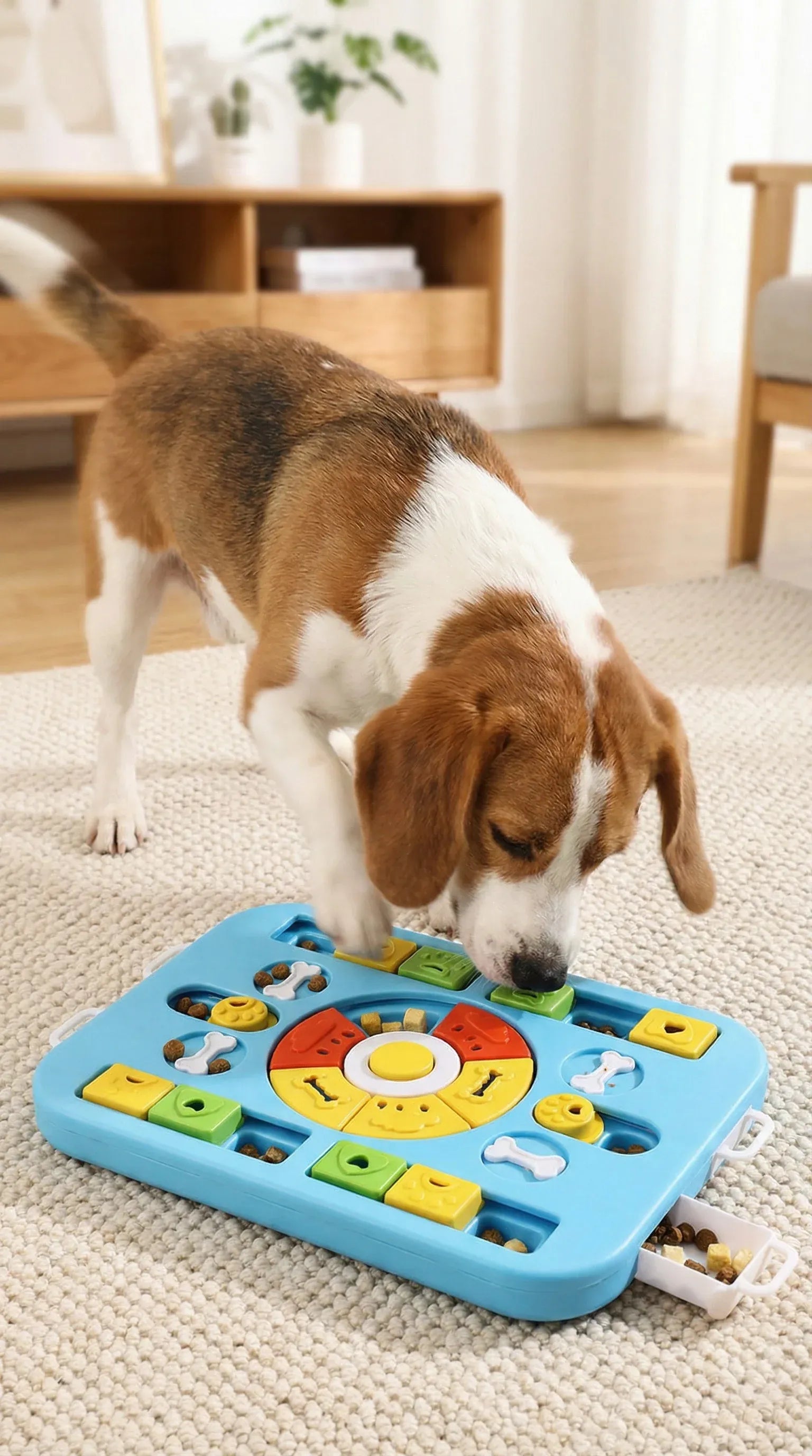 Interactive Dog Puzzle Toy - Slow Feeder & Treat Dispenser-Blue V1242-PAWSTOCKP1