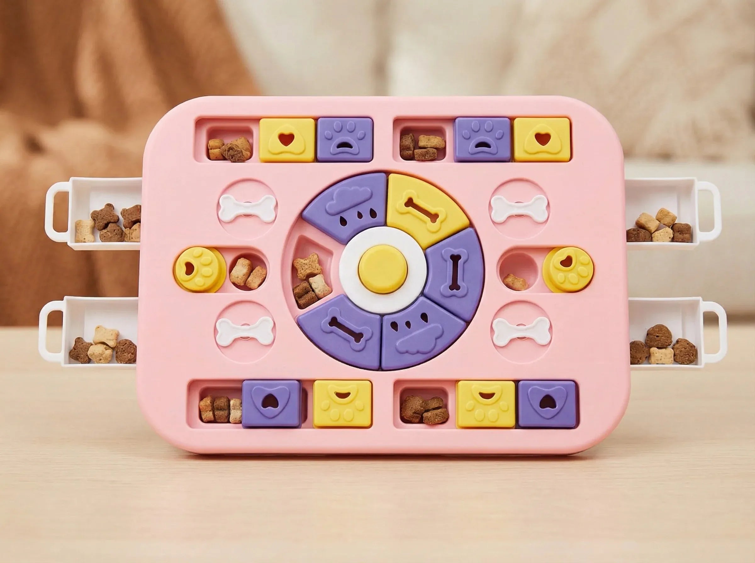 Interactive Dog Puzzle Toy - Slow Feeder & Treat Dispenser-Pink V1242-PAWSTOCKP2