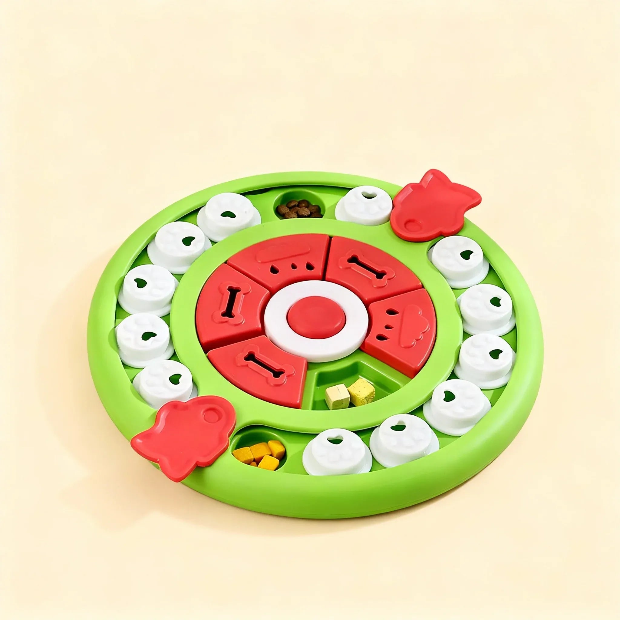 Pizza Puzzle Treat Toy for Dogs & Cats - Interactive Slow Feeder-Green V1242-PAWSTOCKP5
