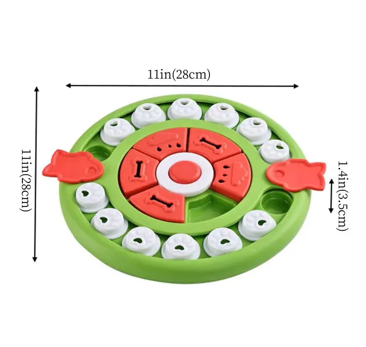 Pizza Puzzle Treat Toy for Dogs & Cats - Interactive Slow Feeder-Green V1242-PAWSTOCKP5