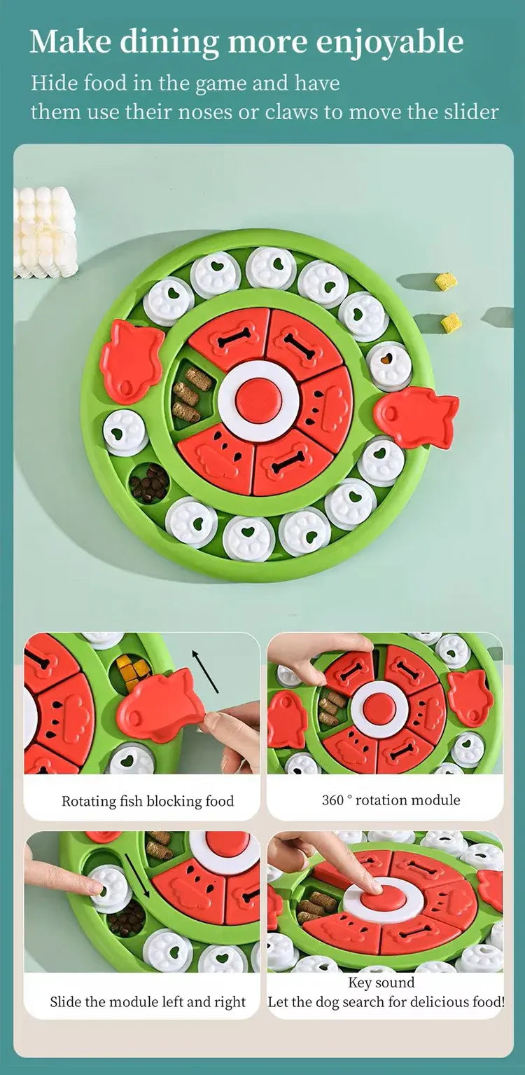 Pizza Puzzle Treat Toy for Dogs & Cats - Interactive Slow Feeder-Green V1242-PAWSTOCKP5