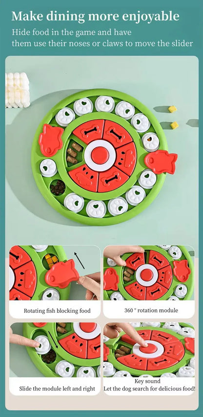 Pizza Puzzle Treat Toy for Dogs & Cats - Interactive Slow Feeder-Green V1242-PAWSTOCKP5