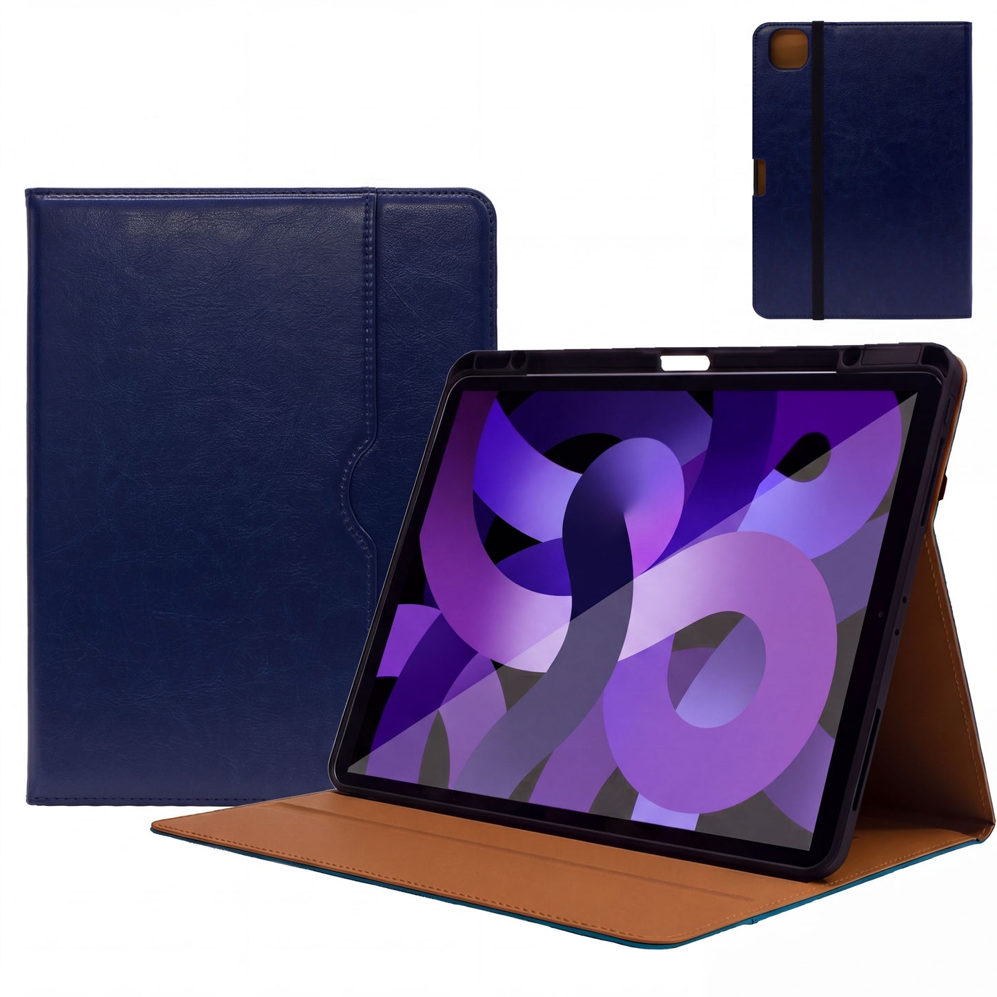 SENYOSON Dark Blue iPad Case for iPad 10th 11th Generation (A16) 10.9/11 Inch 2022/2025, Premium Leather V1243-PG-IPADCASE10TH-DARKBLUE
