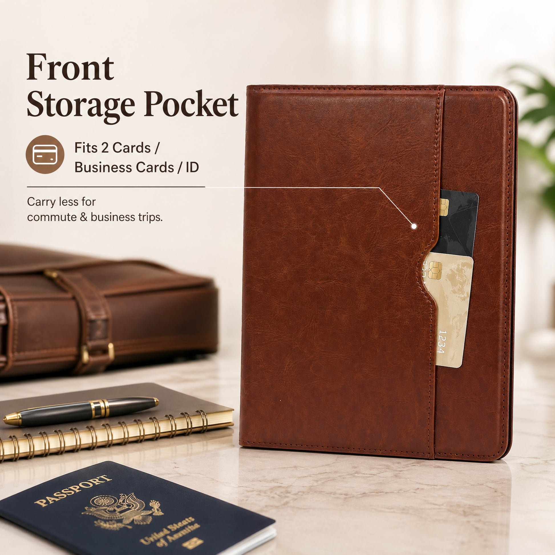 SENYOSON Dark Red iPad Case for iPad 10th 11th Generation (A16) 10.9/11 Inch 2022/2025, Premium Leather Folio V1243-PG-IPADCASE10TH-DARKRED
